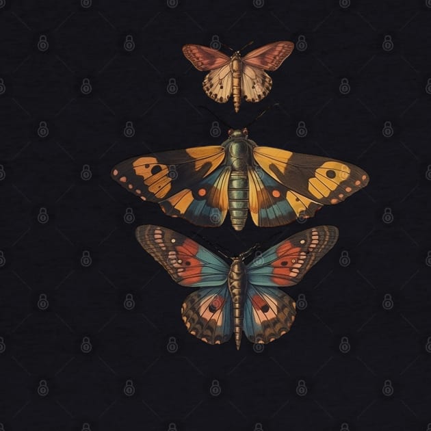 Trio of Moths by Young Inexperienced 